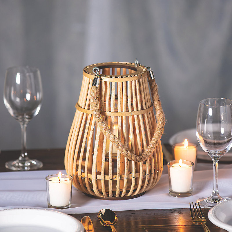 10.7'' H Wood Tabletop Lantern