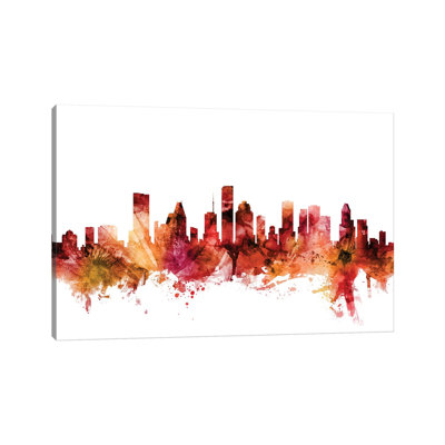 Houston, Texas Skyline by Michael Tompsett - Wrapped Canvas Painting