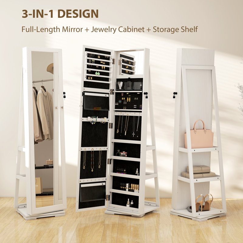 Armoire à bijoux avec miroir
