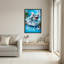 Ensemble de 1 tableau sur toile « Requin et lapin dans une baignoire »-427920069
