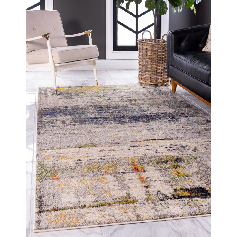 Keimar Washable Abstract Indoor Rug, Rectangle 8' x 10'