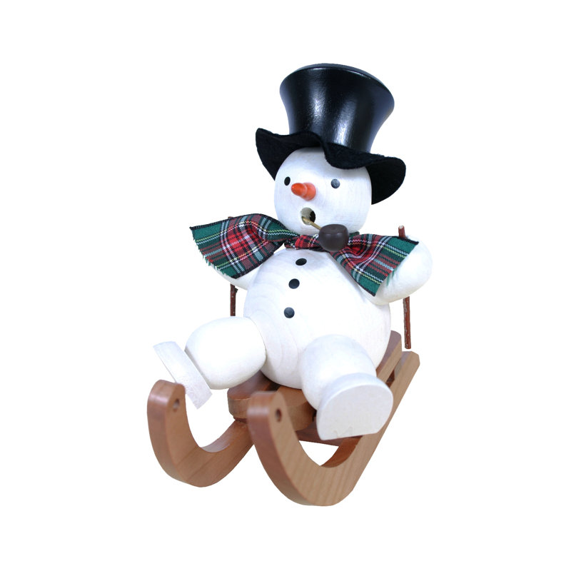 Snowman on Sled Incense Holder