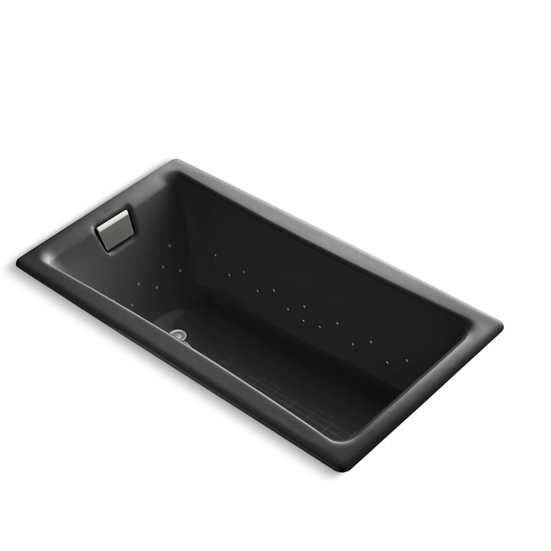 Tea-for-Two 60" x 32" Undermount Air Bathtub, Dune, Nickel brossé