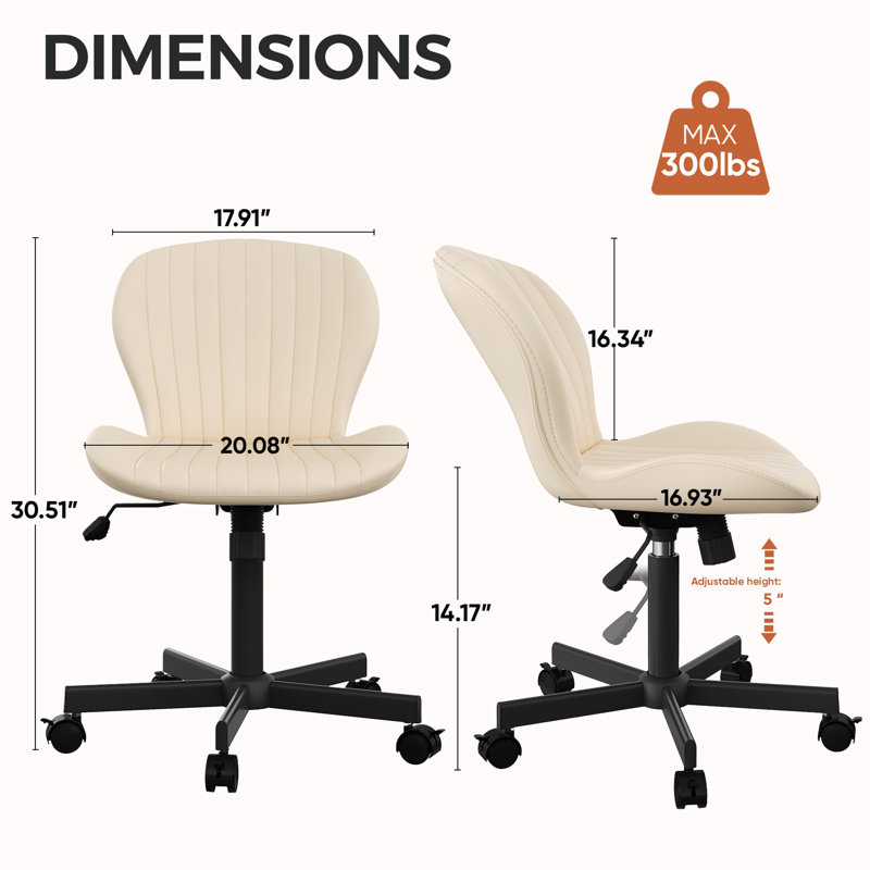 Chaise de bureau en polyuréthane, Beige