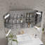 Silver Aluminum Recessed/Surface Mount Lighted Medicine Cabinet With Mirror And Dimming-710103007