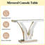 Table de vestibule en forme de V, table d'appoint en miroir, console