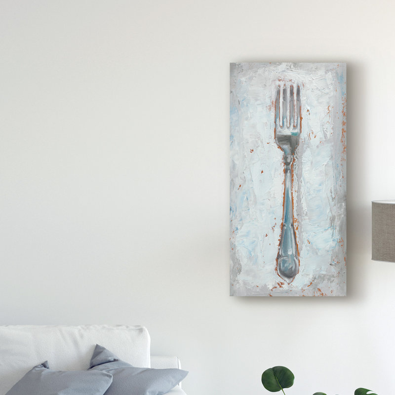 «Impressionist Flatware II», reproduction de peinture acrylique sur toile tendue, H 19 po x l 10 po x P 2 po