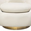 Fauteuil pivotant Celine en velours crème clair avec bande décorative or brossé