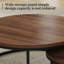 Modern Nesting Coffee Tables Set of 2, Round Walnut Wood Top with Black Metal Frame, Contemporary Living Room Tables-852533186