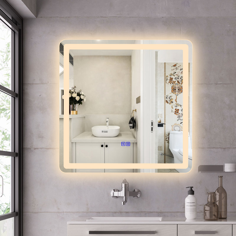 Miroir de salle de bain Monterey, Jaune, 24 po x 24 po