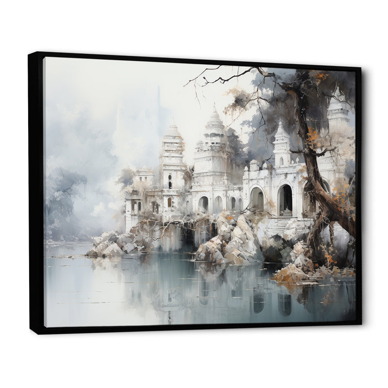«Hinduism Ashrams Quiet Quartz Indian Expression», reproduction sur toile, Cadre flottant noir, H 12 po x l 20 po x P 1 po