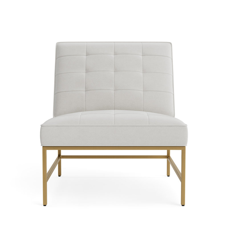 Major Chair, Performance Velvet - Silver, Brushed Brass