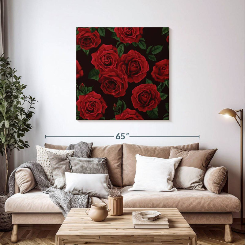 Harnek élégantes roses rouges, H 39 po x l 39 po