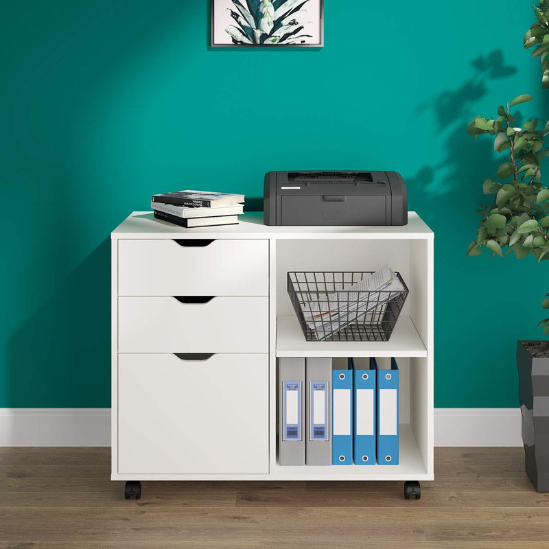 81.3cm Wide 3 -Drawer Mobile File Cabinet, White