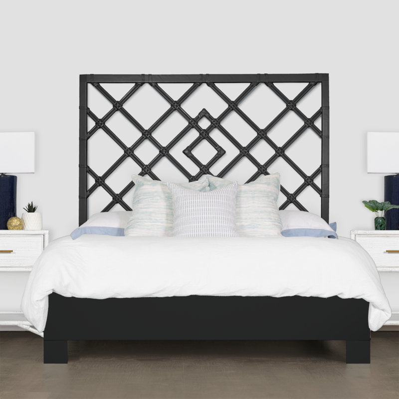 Darien Open-Frame Headboard, King, Black