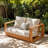 Outdoor Eucalyptus Loveseat With Cushions