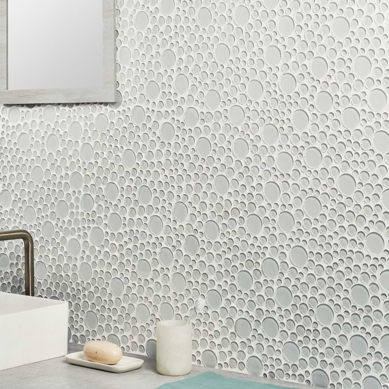 Loft Spa 12x12 Circles Polished Glass Mosaic Tile