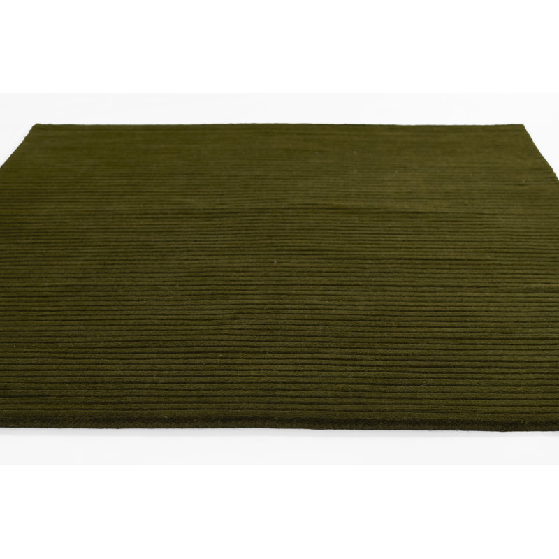  Tapis vert en laine tissé à la main Asher 5 pi x 8 pi, 5' X 8'
