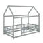 Lit simple en bois avec clôture-505989332