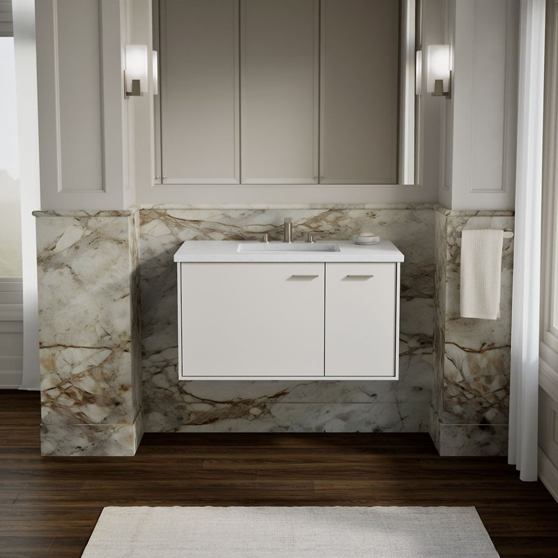 Jute® 36" Bathroom Vanity Base Only, Linen White