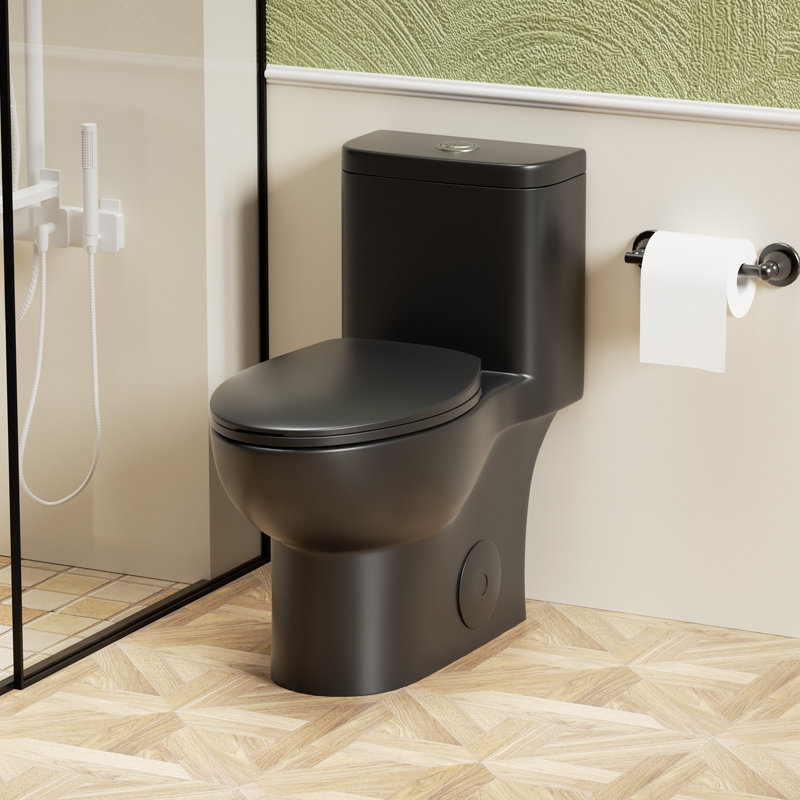 1.1/1.6 GPF Dual-Flush Elongated ADA Height One Piece Dual-Flush Modern Toilet with Soft-Closing Seat,MAP Flushing 1000G