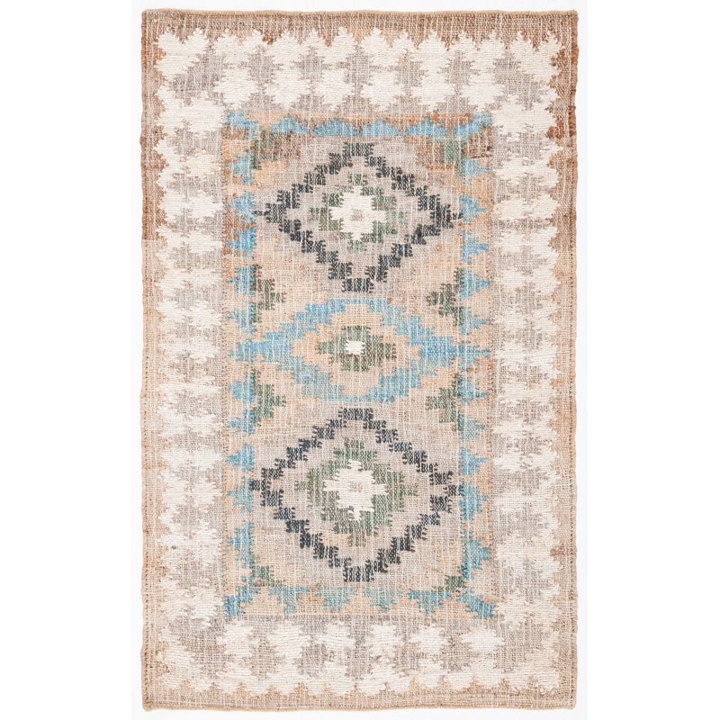 Tapis tissé à plat en jute de style sud-ouest Goodwyn, Rectangle 3 pi x 5 pi
