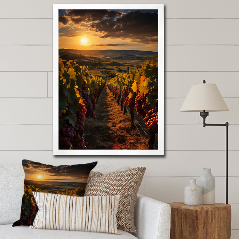 Vignobles français à Bordeaux - Décoration murale de ferme, Cadre photo blanc, H 32 po x l 16 po x P 1 po