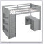 Lit mezzanine avec tablettes et bureau