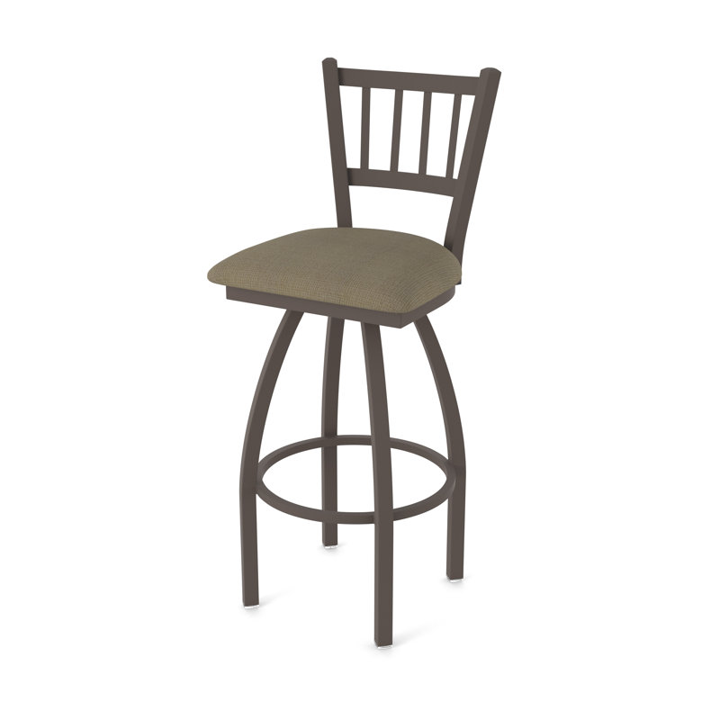 Tabouret pivotant 810 Contessa, Bronze, Tissu liège graphique, Tabouret de bar (siège d'une hauteur de 30 po)