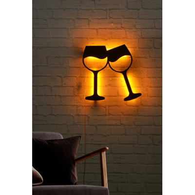 Élégant éclairage décoratif à DEL jaune avec base en panneau de fibres à densité moyenne noir (2,7 mm d'épaisseur), 14,6 po x 15,7 po | 60 DEL / m, 350 lumens, adaptateur 12A 1V DC, cordon de 375 cm | Système de suspension murale intégré, durée de vie de 50 000 heures