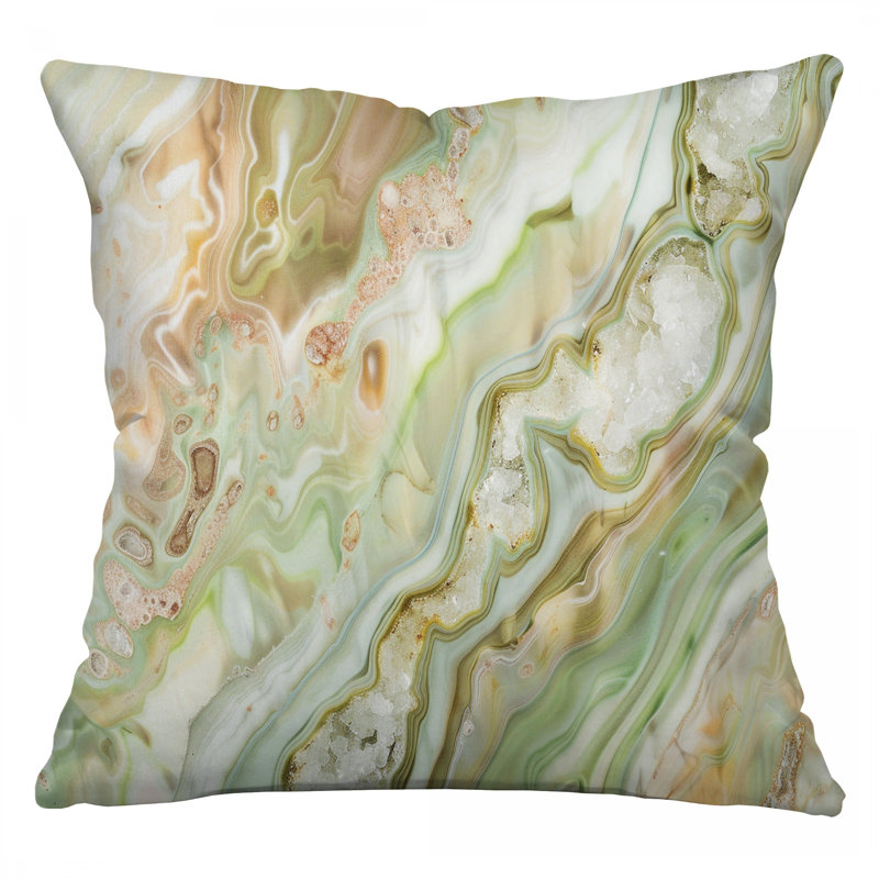 Marble Geode Cotton Blend Reversible Throw Pillow, 14"H x 14"W