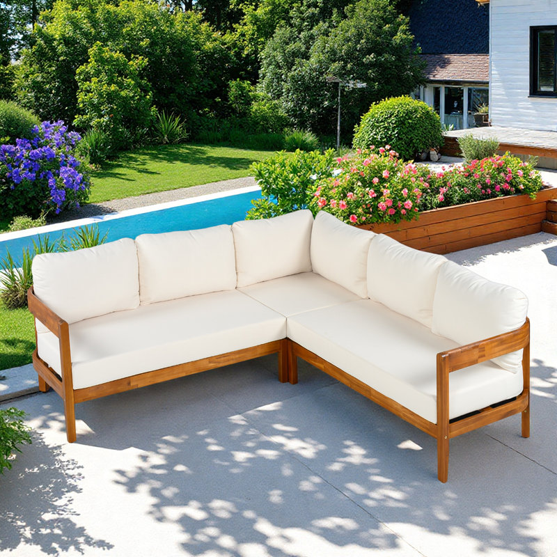 Lit de jour d'extérieur 79 po pour 5 personnes avec coussins 79 po, Blanc
