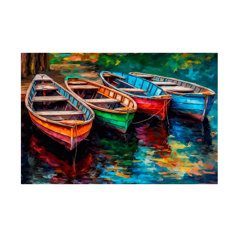 Sasha Painted Canoes Canvas Art, 30" H x 47" W