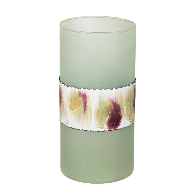 Chequetta Glass Table Vase, 25cm H x 12cm W x 12cm D