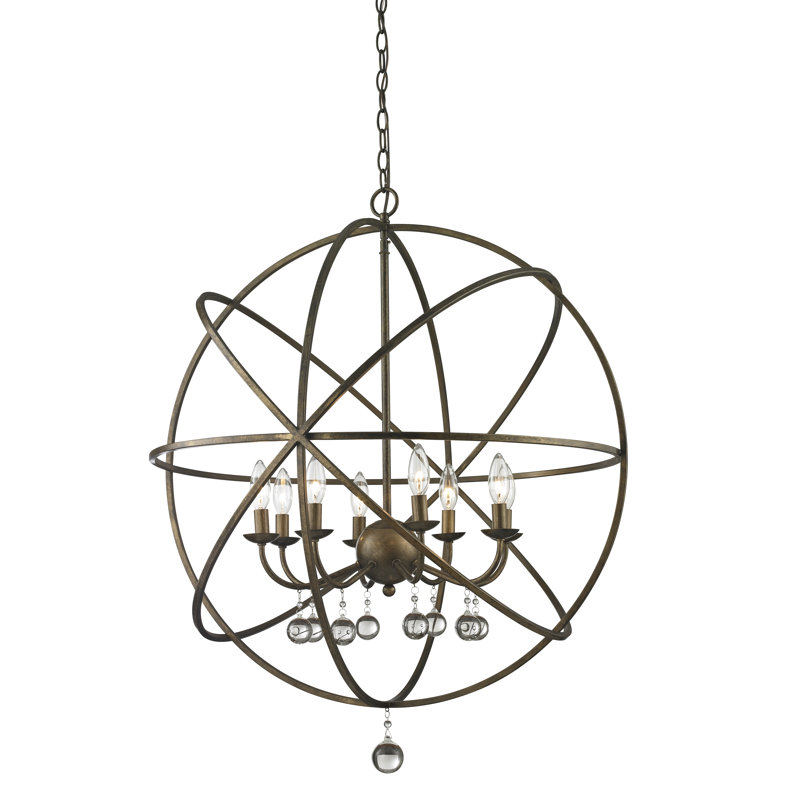Berdina 8 - Light Dimmable Globe Chandelier, Golden Bronze