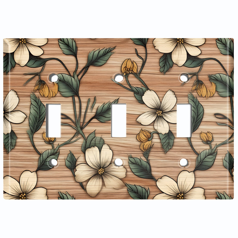 Copper Rust Patina Teal Print 3 - Gang Toggle Light Switch Standard Wall Plate