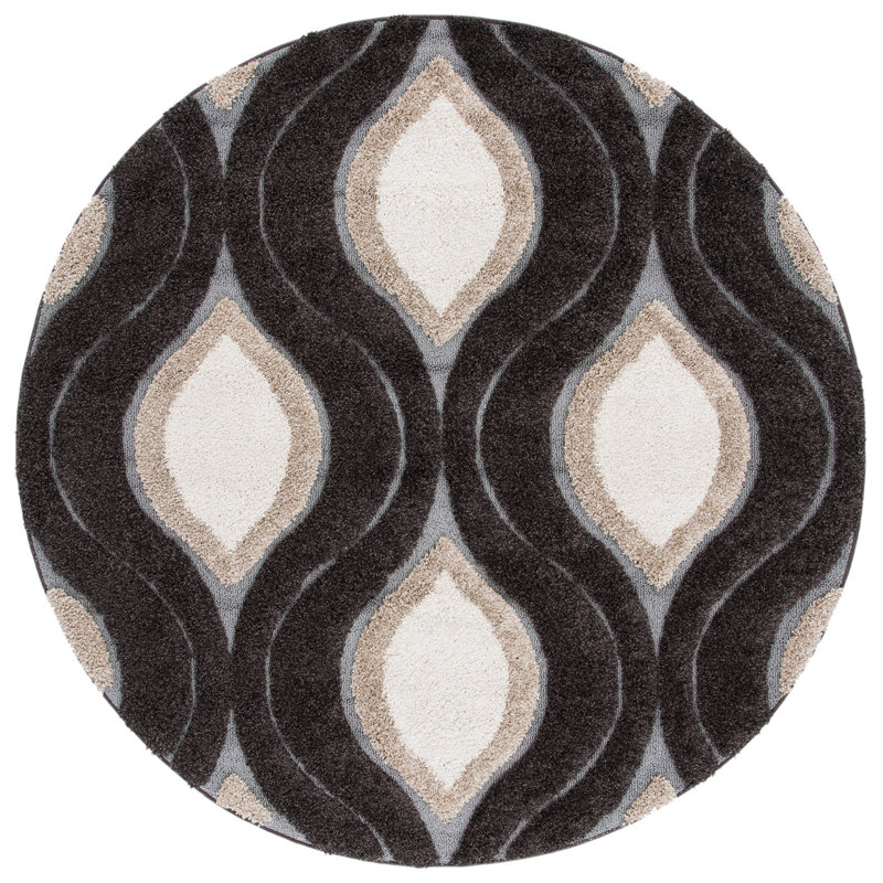 Tapis à poils longs Altura, Rond 6 pi 7 po