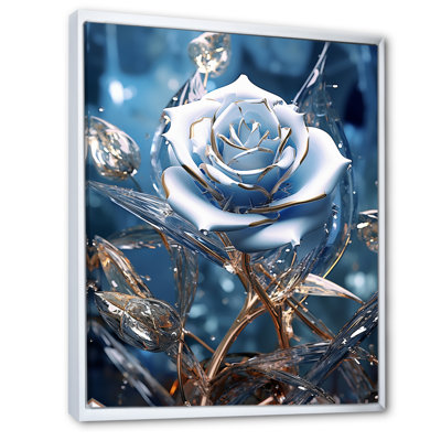 Rose dorée brillante dans la lumière du matin - art mural grand rose