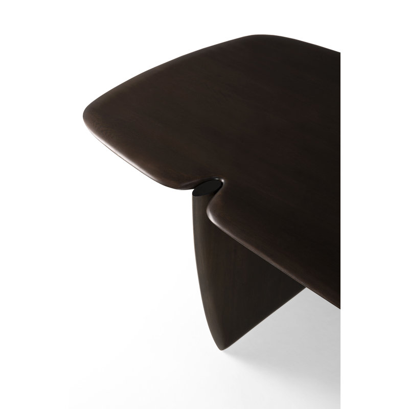 Pi Solid Wood Coffee Table, Dark Brown