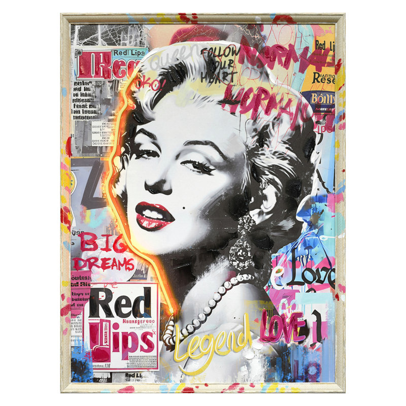 Art mural néon sur toile néon - 25 po x 33 po - cadre multicolore
