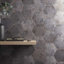 Kalay 9" Hexagon Polished Porcelain Tile-189182000