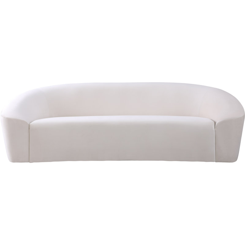 Canapé courbé Alaw, H 29,5 po x l 91 po x P 35,5 po, Velours crème