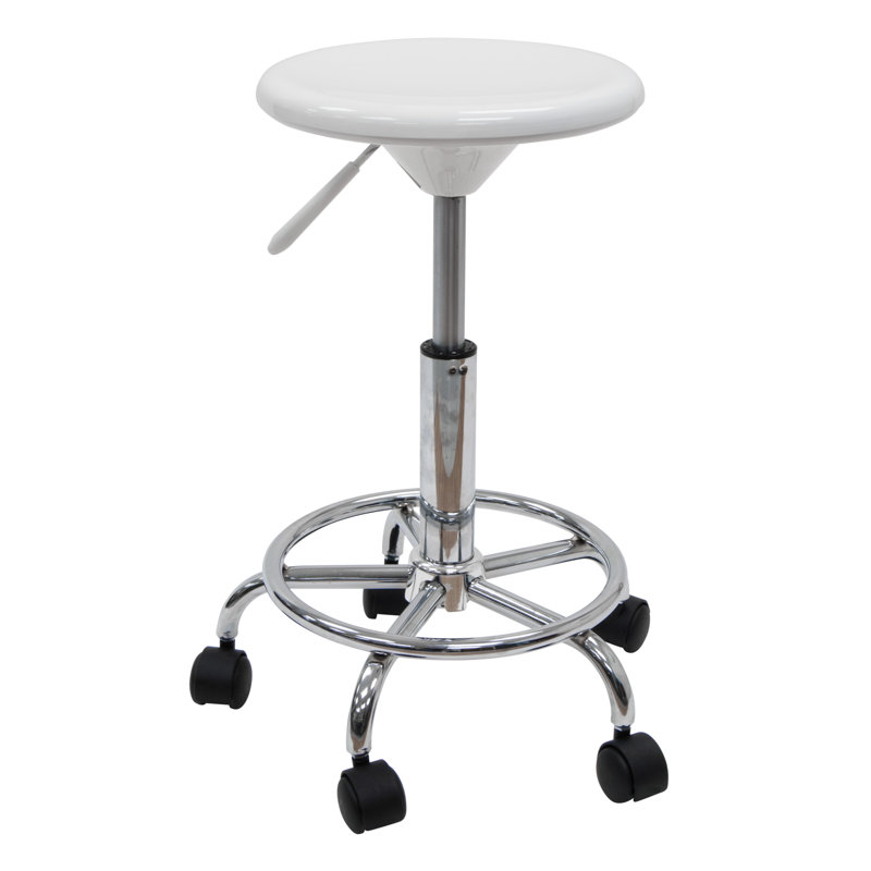 Sleek Adjustable Height Black Acrylic Studio Stool with Chrome Footring