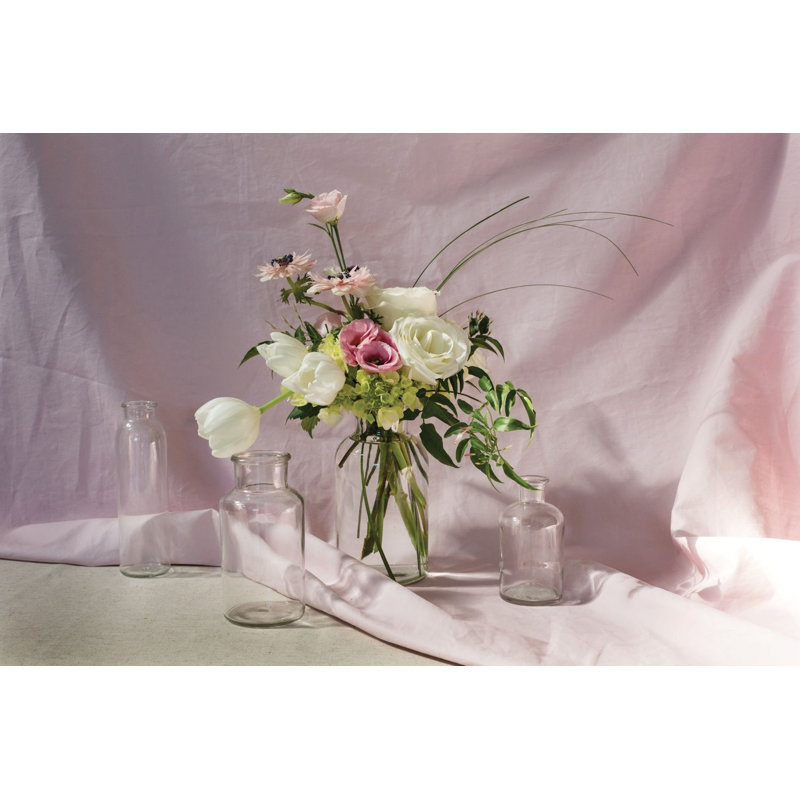 Glass Table Vase, 7.5" H x 2.25" W x 2.25" D