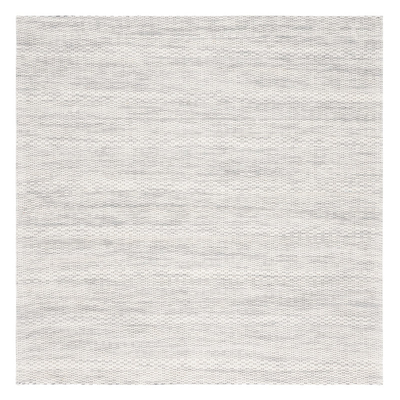 Aon Handwoven Wool Grey Area Rug, Square 6'