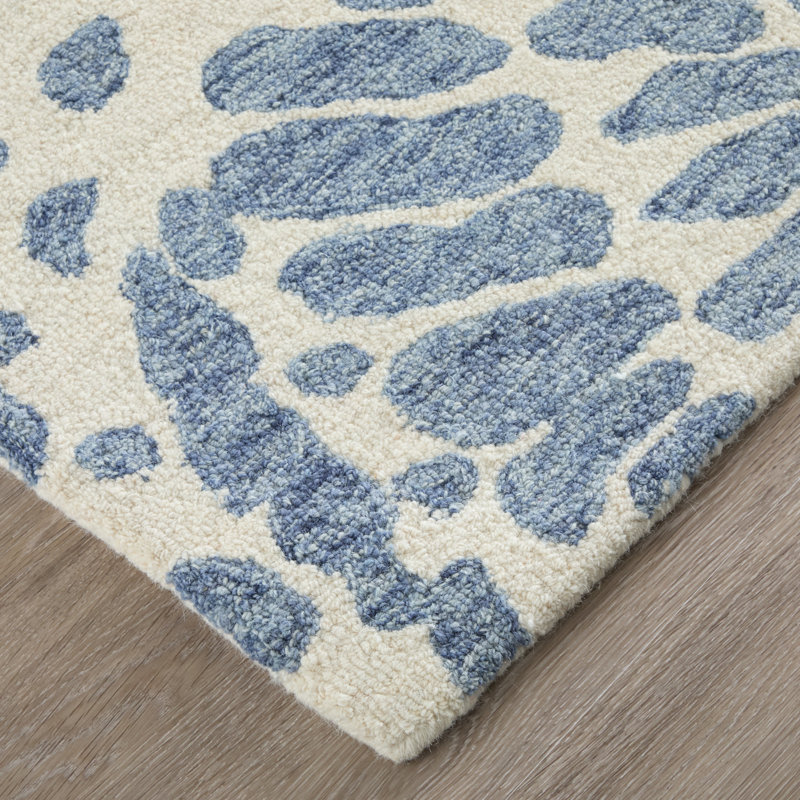 Wallace Modern Abstract Blue Area Rug, Rectangle 2' x 3'