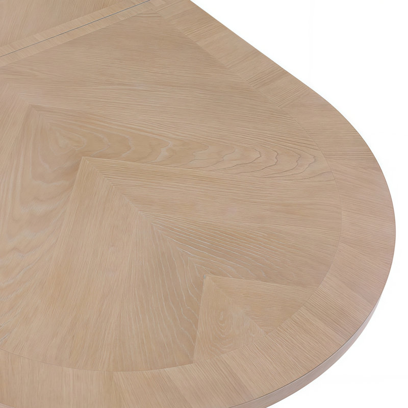 Jahlisa Oval Extendable 90'' to 123" Solid Wood Oak Dining Table, White Oak