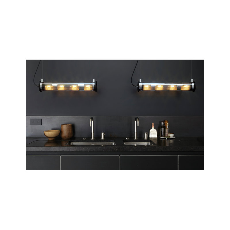 2 - Light Pendant, Gold, 4.9213" H x 20.4724" W x 4.9213" D