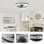 19" Black Frame Iceberg Bedroom Fan Light With Remote Control, Dimmable, 7 Blades, Reversible DC Motor, With LED Light-199770198-199770199