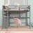 Kids Full Loft Bed with Drawers-2031957090
